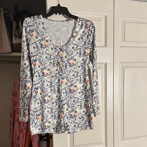 Stylish Money Print Women's sexy onesie